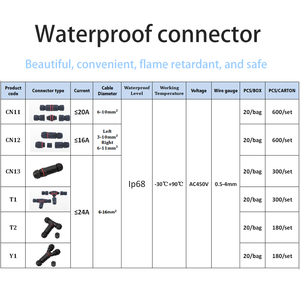 IP68 su geçirmez tel konektörler terminalleri elektrik kablosu konektörü hızlı hızlı IP68 su geçirmez konektörler 3pin 5pin - Product Image 3