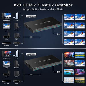 8k60hz <span class=keywords><strong>HDMI</strong></span> 2.1 ma trận chuyển đổi 8x8 nhà âm thanh <span class=keywords><strong>HDMI</strong></span> Splitter kiểm soát <span class=keywords><strong>video</strong></span> ma trận Thiết bị chuyển mạch HDR10 DOLBY tầm nhìn điều khiển từ xa - Product Image 5