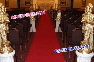 Boda Aisleway Pilares de pavo real con estatuas de Ganesha fibra Gujarati boda entrada pasarela Decoración - Product Image 6