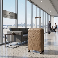 Valise de voyage de luxe en PP avec roues pivotantes, 20/24/28 pouces, bagage cabine léger en fer avec fermeture éclair pour l'aéroport, vente en gros
