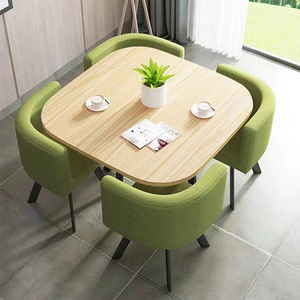 Set Tavolo da Pranzo Quadrato Moderno di Lusso con Quattro Sedie e <span class=keywords><strong>Tavolino</strong></span> Salvaspazio dal Design Rilassato - Product Image 2