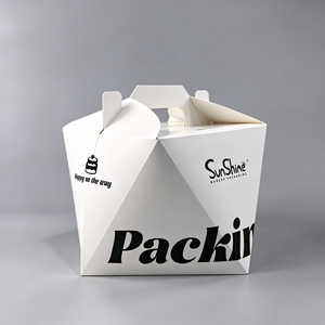 Sunshine China Factory Custom Size <b>Kraft</b> Paper Self Erecting Bakery <b>Boxes</b> with Window and Handle for Birthday Cake Packaging - Product Image 2