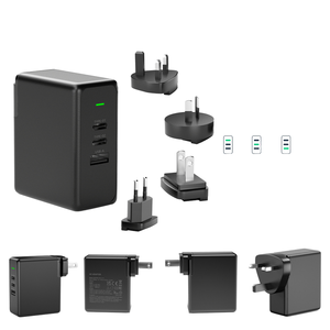 Chargeur pour ordinateur portable et téléphone portable 65W Type-C avec prises EU/US/UK/AU, charge rapide PD/QC, compatible avec les écouteurs - Product Image 1