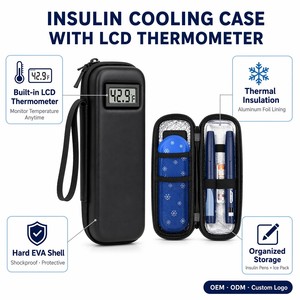 Estuche Portátil Aislado de EVA para Insulina con Pantalla de Temperatura, Organizador de Viaje, Logotipo Personalizado, Venta al por Mayor OEM - Product Image 3