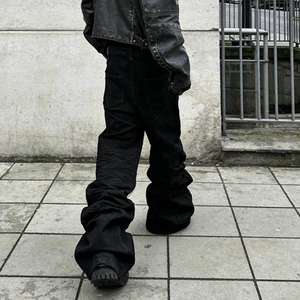 Jeans Baggy Stacked da <span class=keywords><strong>Uomo</strong></span> Personalizzati Y2K Eco-Friendly con Borchie, Gamba a Campana, Rivestimento in Cera e Effetto Sovrapposto - Product Image 6