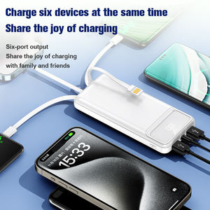 10000 di vendita calda mAh Power Bank 22.5W ricarica rapida banca batteria esterna con 4 cavi incorporati Micro USB interfaccia di Input - Product Image 6