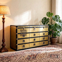 Meuble Console de Salon OEM ODM, Qualité Luxe, Commode à Tiroirs en Laiton Antique, Design Industriel, Bar à Domicile, Entrée