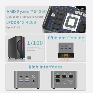 <span class=keywords><strong>Mini</strong></span> PC Ryze <span class=keywords><strong>n</strong></span> 9 7940HS <span class=keywords><strong>ES</strong></span> avec 32 Go de RAM DDR5 intégrée, SSD, 8 cœurs, 16 threads, WiFi 6, USB 3.0, Windows 10 pour les entreprises - Product Image 6