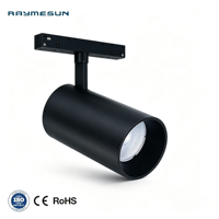 Projecteur LED sur rail zoomable certifié ETL 10W 20W 30W, système 3 fils, projecteur LED COB orientable pour musée, exposition, galerie
