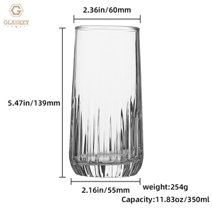 Juego de Vasos de Vidrio de Alta Gama para Agua <span class=keywords><strong>y</strong></span> Bebidas, Vaso Grabado de 330 ml <span class=keywords><strong>y</strong></span> 350 ml, Vasos Highball para Hotel <span class=keywords><strong>y</strong></span> <span class=keywords><strong>Bar</strong></span> - Product Image 3