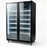 Réfrigérateur de présentation de boissons à double porte vitrée pour petites entreprises et startups – Marque privée
