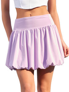 กระโปรงออกกำลังกายแห้งเร็วแบบขายส่ง พร้อมกางเกงขาสั้นในตัว ระบายอากาศได้ดี กระโปรงเทนนิสทรงบาน มีกระเป๋า เอวสูง กระโปรงวิ่ง - Product Image 1