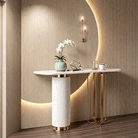 Console d'entrée en pierre de style européen, démontable et assemblable, table longue minimaliste moderne à poser contre le mur pour salon d'hôtel