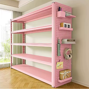 Multi-level Heavy Duty Acrylic Floor Shelving Storage Racks Adjustable Side Panels for Warehouses Supermarkets - Product Image 4