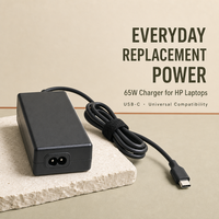 Adaptateur de chargeur pour ordinateur portable USB C PD 65W, cordon d'alimentation de type C inclus pour HP Pavilion Envy Spectre
