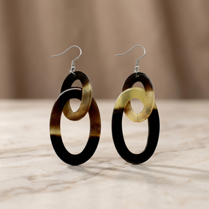 Pendientes de Cuerno de Búfalo Ovalados para Niños, Naturales, de Comercio Justo, Ecológicos, No Tóxicos, Estilo Lindo, para Bodas, Gran Venta - Product Image 3