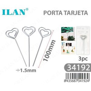 Portacarte a forma di cuore ILAN 100mm 3 pezzi per fiori secchi - Product Image 3