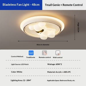 Ventilateur de plafond sans pales avec lampe pour chambre à coucher, nouveau modèle, idéal pour les chambres d'enfants (garçons et filles) - Product Image 5