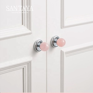 Santaya Chrome-plated Silver Brass Handles Kitchen <strong>Cabinet</strong> Pulls Bedroom Wardrobe Drawer <strong>Knobs</strong> <strong>Crystal</strong> Furniture Handle - Product Image 4