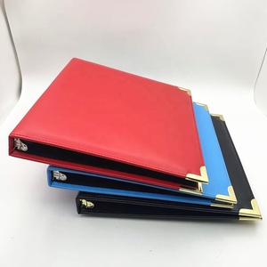 Tùy chỉnh 3 Vòng chất kết dính văn phòng kinh doanh PU thư mục tập tin <span class=keywords><strong>A4</strong></span> ánh sáng màu xanh giả da danh mục đầu tư tổ chức với góc Kim loại - Product Image 3