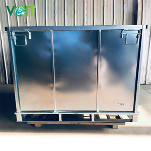 <span class=keywords><strong>Caisse</strong></span> en acier <span class=keywords><strong>métallique</strong></span> carrée pliable, empilable, galvanisée, robuste, pour le transport et le stockage industriel - Product Image 5