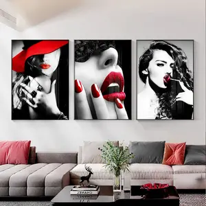 Arte de decoração de quarto feminino, pinturas nuas e sensuais para decoração da parede