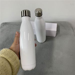17Oz 25Oz 500Ml 750Ml Sports Double Walled White Diy Sublimation Blanks Cola Shape Stainless <b>Steel</b> Water <b>Bottle</b> - Product Image 1