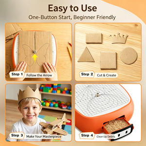 Nouvelle Scie à découper créative pour enfants, machine à découper le carton, outil électrique de sécurité, jouet éducatif, apprentissage artisanal - Product Image 3