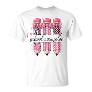 Camiseta Coquette Bow School Counseling para Consejeros Escolares para Uso Promocional - Product Image 1