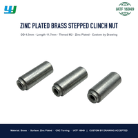 Insert Spacer Presisi Self Clinching Nut Berlapis Seng Kuningan Berulir M2 Female Threaded Press Fit untuk Mesin