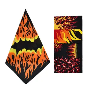 HY 2312 Eropa dan Amerika Serikat Halloween flame print persegi luar ruangan olahraga berkendara hop hantu kepala katun turban grosir