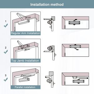 Chiudiporta Idraulico Automatico a Due Velocità con Design Moderno e Fermo a Braccio per Uso in Appartamento - Product Image 6