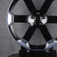 Nuevas Llantas Forjadas Personalizadas 6061-T6 de 17-24 Pulgadas, Estilo 331, Negro Brillante con Acabado Mecanizado, Modernas de 6 Radios, para SUV, Camioneta y Sedán de Lujo