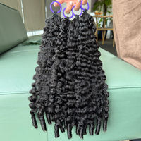 Extensions de cheveux en crochet brésiliennes bouclées espagnoles pré-bouclées, design à fil invisible, vente en gros