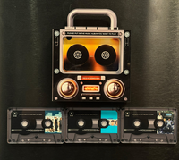 Kit DIY Personnalisable Décoration Remplaçable Mini Haut-parleur Audio en Forme de Disque Lecteur de Musique en Acrylique Cassette Aimant NFC pour Réfrigérateur