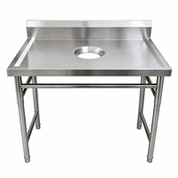 Table de tri des déchets en acier inoxydable de qualité professionnelle 304 201 de qualité alimentaire pour la restauration