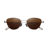 Lunettes de soleil œil de chat pour hommes de luxe Lunettes de soleil œil de chat à monture métallique de marque mignonne UV400