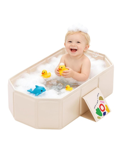 Vasca da Bagno Pieghevole per Neonati, Grande Vasca Quadrata in PVC per Interni con Supporto per Doccia, Vasca Portatile Multifunzione per Bambini da 0-12 Mesi - Product Image 3