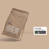 Sacs à café en papier kraft à fond plat imprimés sur mesure avec fermeture éclair et valve, emballage alimentaire, sac à café, échantillon gratuit disponible