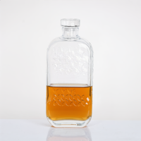 Bouteille de vin carrée cannelée personnalisée en usine, 700ml-1400ml, pour whisky, vodka, tequila, avec couvercle, logo et couleur personnalisés