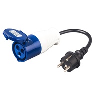 Adaptateur de couplage prise Schuko vers prise industrielle ZNPON T01F 16A 250V sans câble pour le camping et les camping-cars