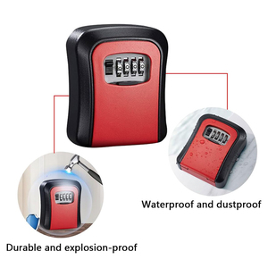 Thạc sĩ an toàn 4 chữ số treo tường màu đen trong nhà bảo mật cao cho các phím mã ngoài trời kim loại hộp lưu trữ với khóa kết hợp - Product Image 5