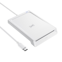Lector de Tarjetas 2 en 1 USB a USB Tipo C, Lector de Tarjetas IC, Lector de Tarjetas NFC de Doble Interfaz, Ranura de Contacto, Sin Contacto, ISO7816 ISO14443 PC SC CCID
