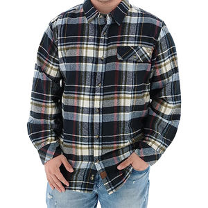 <strong>Men's</strong> Button Down Shirts Regular Fit Long Sleeve Casual Grey Red Plaid Cotton Flannel Shirts - Product Image 3