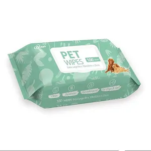 環境にやさしい使い捨てペットワイプ足の耳のアイクリーニングのための犬と猫のための有機不織布グルーミングウェットワイプ
