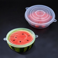 Jeu de couvercles de cuisine personnalisés, réutilisables et extensibles en silicone avec joint flexible, couvercles de récipient alimentaire en silicone pour produits alimentaires