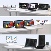 Monitor Ekstensi Laptop Layar Ganda Baru 14" IPS HDR dengan Speaker, Resolusi 1200x2000, Antarmuka Tipe-C, Anti-Cahaya Biru untuk