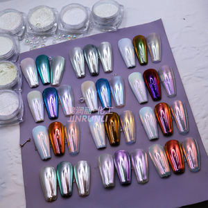 Пудра для ногтей волшебный хром белый жемчужный пигмент-высокопигментная пудра для ногтей с эффектом хромафлера и многоцветным блеском - Product Image 3