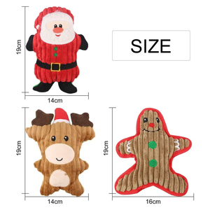 Pluche Interactief Piepend Speelgoed Kerstcadeau Inbegrepen Gember Man Rendier Kerstman 3 Stuks Set Hond Kerst Speelgoed - Product Image 5