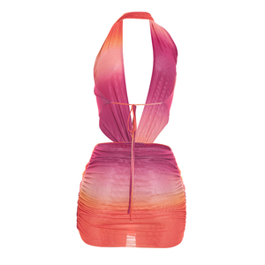 Viviblook C26DS173 Vestido Mini Bodycon Sexy de Verano para Mujer, con Estampado Digital Degradado, sin Mangas, con Espalda Descubierta - Product Image 5